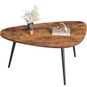 imageWLIVE Oval Coffee Tables Modern Coffee Table for Living Room Coffe Table for Small Space Home Office Easy Assembly 335quot W x 189quot D x 187quot H EspressoRustic Brown
