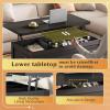 imageWLIVE 40 Lift Top Coffee Table 4 in 1 Coffee Tables with Storage 2 Fabric Drawers LED Light and USB Modern Coffee Table with Hidden Compartment for Living Room Dining Room BlackBlack