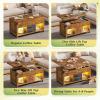 imageWLIVE 40 Lift Top Coffee Table 4 in 1 Coffee Tables with Storage 2 Fabric Drawers LED Light and USB Modern Coffee Table with Hidden Compartment for Living Room Dining Room BlackRustic Brown