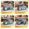 imageWLIVE 40 Lift Top Coffee Table 4 in 1 Coffee Tables with Storage 2 Fabric Drawers LED Light and USB Modern Coffee Table with Hidden Compartment for Living Room Dining Room BlackGrey