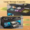 imageWLIVE 40 Lift Top Coffee Table 4 in 1 Coffee Tables with Storage 2 Fabric Drawers LED Light and USB Modern Coffee Table with Hidden Compartment for Living Room Dining Room BlackBlack