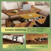 imageWLIVE 40 Lift Top Coffee Table 4 in 1 Coffee Tables with Storage 2 Fabric Drawers LED Light and USB Modern Coffee Table with Hidden Compartment for Living Room Dining Room BlackRustic Brown