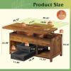 imageWLIVE 40 Lift Top Coffee Table 4 in 1 Coffee Tables with Storage 2 Fabric Drawers LED Light and USB Modern Coffee Table with Hidden Compartment for Living Room Dining Room BlackRustic Brown