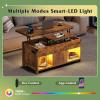 imageWLIVE 40 Lift Top Coffee Table 4 in 1 Coffee Tables with Storage 2 Fabric Drawers LED Light and USB Modern Coffee Table with Hidden Compartment for Living Room Dining Room BlackRustic Brown