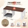 imageWLIVE Cat Litter Box Enclosure Hidden Litter Box Furniture with Cat Teaser Fit Most of Litter Box Farmhouse Indoor Pet House Coffee Table End Table for Living Room WhiteWhite