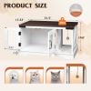 imageWLIVE Cat Litter Box Enclosure Hidden Litter Box Furniture with Cat Teaser Fit Most of Litter Box Farmhouse Indoor Pet House Coffee Table End Table for Living Room WhiteWhite