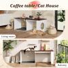 imageWLIVE Cat Litter Box Enclosure Hidden Litter Box Furniture with Cat Teaser Fit Most of Litter Box Farmhouse Indoor Pet House Coffee Table End Table for Living Room WhiteWhite