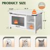 imageWLIVE Cat Litter Box Enclosure Hidden Litter Box Furniture with Cat Teaser Fit Most of Litter Box Farmhouse Indoor Pet House Coffee Table End Table for Living Room WhiteWhite