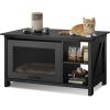 imageWLIVE Cat Litter Box Enclosure Hidden Litter Box Furniture with Cat Teaser Fit Most of Litter Box Farmhouse Indoor Pet House Coffee Table End Table for Living Room WhiteBlack