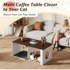 imageWLIVE Cat Litter Box Enclosure Hidden Litter Box Furniture with Cat Teaser Fit Most of Litter Box Farmhouse Indoor Pet House Coffee Table End Table for Living Room WhiteBrown