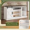 imageWLIVE Farmhouse Electric Fireplace TV Stand for TVs up to 65 Entertainment Center with Sliding XShaped Barn Door amp Storage Cabinet Media TV Console with 23 Fireplace for All Seasons WhiteBright White