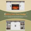 imageWLIVE Farmhouse Electric Fireplace TV Stand for TVs up to 65 Entertainment Center with Sliding XShaped Barn Door amp Storage Cabinet Media TV Console with 23 Fireplace for All Seasons WhiteBright White