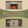 imageWLIVE Farmhouse Electric Fireplace TV Stand for TVs up to 65 Entertainment Center with Sliding XShaped Barn Door amp Storage Cabinet Media TV Console with 23 Fireplace for All Seasons WhiteGrey Oak