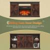 imageWLIVE Farmhouse Electric Fireplace TV Stand for TVs up to 65 Entertainment Center with Sliding XShaped Barn Door amp Storage Cabinet Media TV Console with 23 Fireplace for All Seasons WhiteBrown