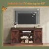 imageWLIVE Farmhouse Electric Fireplace TV Stand for TVs up to 65 Entertainment Center with Sliding XShaped Barn Door amp Storage Cabinet Media TV Console with 23 Fireplace for All Seasons WhiteBrown