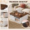 imageWLIVE Framhouse Coffee Table with Storage 355 Lift Top Coffee Table for Living Room Square Center Table Rustic Cocktail Table with Sliding Barn Doors Curevd Base WhiteWhite