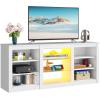 imageWLIVE Modern TV Stand for 65 Inch TV Entertainment Center with Adjustable Open Shelves amp LED Lights Sturdy Media Console for Living Room BedroomGaming WhiteWhite