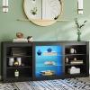 imageWLIVE Modern TV Stand for 65 Inch TV Entertainment Center with Adjustable Open Shelves amp LED Lights Sturdy Media Console for Living Room BedroomGaming WhiteBlack