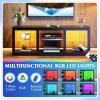 imageWLIVE Modern TV Stand for 65 Inch TV Entertainment Center with Adjustable Open Shelves amp LED Lights Sturdy Media Console for Living Room BedroomGaming WhiteBlack