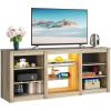 imageWLIVE Modern TV Stand for 65 Inch TV Entertainment Center with Adjustable Open Shelves amp LED Lights Sturdy Media Console for Living Room BedroomGaming WhiteGray Oak