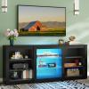 imageWLIVE Modern TV Stand for 65 Inch TV Entertainment Center with Adjustable Open Shelves amp LED Lights Sturdy Media Console for Living Room BedroomGaming WhiteBlack