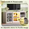 imageWLIVE Modern TV Stand for 65 Inch TV Entertainment Center with Adjustable Open Shelves amp LED Lights Sturdy Media Console for Living Room BedroomGaming WhiteWhite