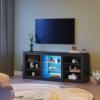 imageWLIVE Modern TV Stand for 65 Inch TV Entertainment Center with Adjustable Open Shelves amp LED Lights Sturdy Media Console for Living Room BedroomGaming WhiteBlack