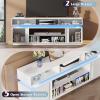 imageWLIVE Modern TV Stand for 75 Inch TV 2 Tier Entertainment Center with LED Lights amp Storage Cabinets Media TV Console Gaming Television Stands for Living Room BedroomWhiteWhite
