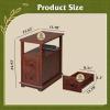 imageWLIVE Narrow Side Table with Charging Station Wooden End Table with 2 Drawers End Tables Living Room Bedroom Small Space Antique CherryAntique Cherry
