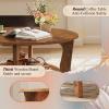 imageWLIVE Round Coffee Table 2Tier Small Coffee Table with Storage Shelf Circle Wood Center Table for Living Room Apartment Easy Assembly Rustic BrownRustic Brown