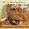 imageWLIVE Round Coffee Table 2Tier Small Coffee Table with Storage Shelf Circle Wood Center Table for Living Room Apartment Easy Assembly Rustic BrownRustic Brown