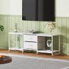 imageWLIVE TV Stand Dresser with 2 Drawers Entertainment Center for 50 Inch TV with Open Storage Shelves Industrial Media Console for Bedroom Living Room BlackWhite