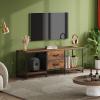 imageWLIVE TV Stand Dresser with 2 Drawers Entertainment Center for 50 Inch TV with Open Storage Shelves Industrial Media Console for Bedroom Living Room BlackRustic Brown
