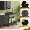 imageWLIVE TV Stand Dresser with 2 Drawers Entertainment Center for 50 Inch TV with Open Storage Shelves Industrial Media Console for Bedroom Living Room BlackBlack