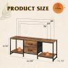 imageWLIVE TV Stand Dresser with 2 Drawers Entertainment Center for 50 Inch TV with Open Storage Shelves Industrial Media Console for Bedroom Living Room BlackRustic Brown