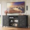imageWLIVE TV Stand for 65 70 75 inch TV Modern Farmhouse Entertainment Center with Builtin Power Outlet TV Console with Storage Cabinets amp Drawers for Living Room BlackBlack