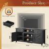 imageWLIVE TV Stand for 65 70 75 inch TV Modern Farmhouse Entertainment Center with Builtin Power Outlet TV Console with Storage Cabinets amp Drawers for Living Room BlackBlack