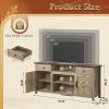 imageWLIVE TV Stand for 65 70 75 inch TV Modern Farmhouse Entertainment Center with Builtin Power Outlet TV Console with Storage Cabinets amp Drawers for Living Room BlackGray Oak