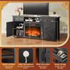 imageWLIVE TV Stand for 65 70 75 inch TV Modern Farmhouse Entertainment Center with Builtin Power Outlet TV Console with Storage Cabinets amp Drawers for Living Room BlackBlack