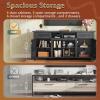 imageWLIVE TV Stand for 65 70 75 inch TV Modern Farmhouse Entertainment Center with Builtin Power Outlet TV Console with Storage Cabinets amp Drawers for Living Room BlackBlack