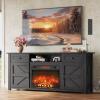 imageWLIVE TV Stand for 65 70 75 inch TV Modern Farmhouse Entertainment Center with Builtin Power Outlet TV Console with Storage Cabinets amp Drawers for Living Room BlackBlack