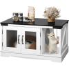 imageWLIVE Coffee Table with Storage 2in1 Modern Center Table Cat House Furniture with Cat Teaser for Living Room Home Black
