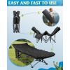 imageWLIVE 1200D Double Layer Oxford Camping Cots for Adults Folding Cots for Sleeping with Mattress Outdoor Folding Bed with Carry Bag Portable Camping Bed for Sleeping Resting Camping BlackBlack