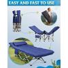 imageWLIVE 1200D Double Layer Oxford Camping Cots for Adults Folding Cots for Sleeping with Mattress Outdoor Folding Bed with Carry Bag Portable Camping Bed for Sleeping Resting Camping BlackBlue