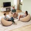 imageWLIVE 2 Pcs Bean Bag Chair Inflatable Comfy Chair for Adults Kids Suit for Dorm Gaming Room BlackBeige