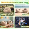 imageWLIVE 2 Pcs Bean Bag Chair Inflatable Comfy Chair for Adults Kids Suit for Dorm Gaming Room BlackBeige