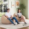 imageWLIVE 2 Pcs Bean Bag Chair Inflatable Comfy Chair for Adults Kids Suit for Dorm Gaming Room BlackBeige