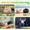 imageWLIVE 2 Pcs Bean Bag Chair Inflatable Comfy Chair for Adults Kids Suit for Dorm Gaming Room BlackBeige Black