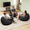 imageWLIVE 2 Pcs Bean Bag Chair Inflatable Comfy Chair for Adults Kids Suit for Dorm Gaming Room BlackBlack