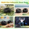 imageWLIVE 2 Pcs Bean Bag Chair Inflatable Comfy Chair for Adults Kids Suit for Dorm Gaming Room BlackBlack